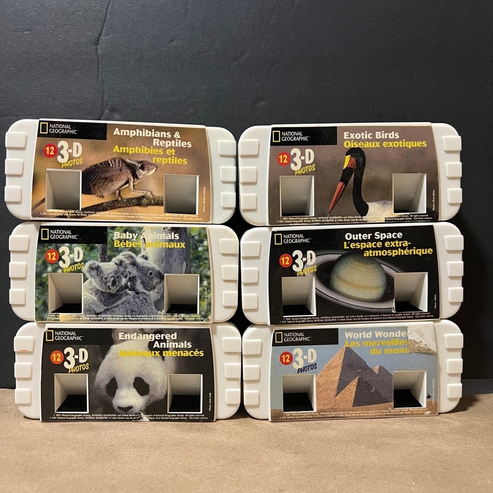 National Geographic 3D Picture Viewer Cartridges - untested - animals space